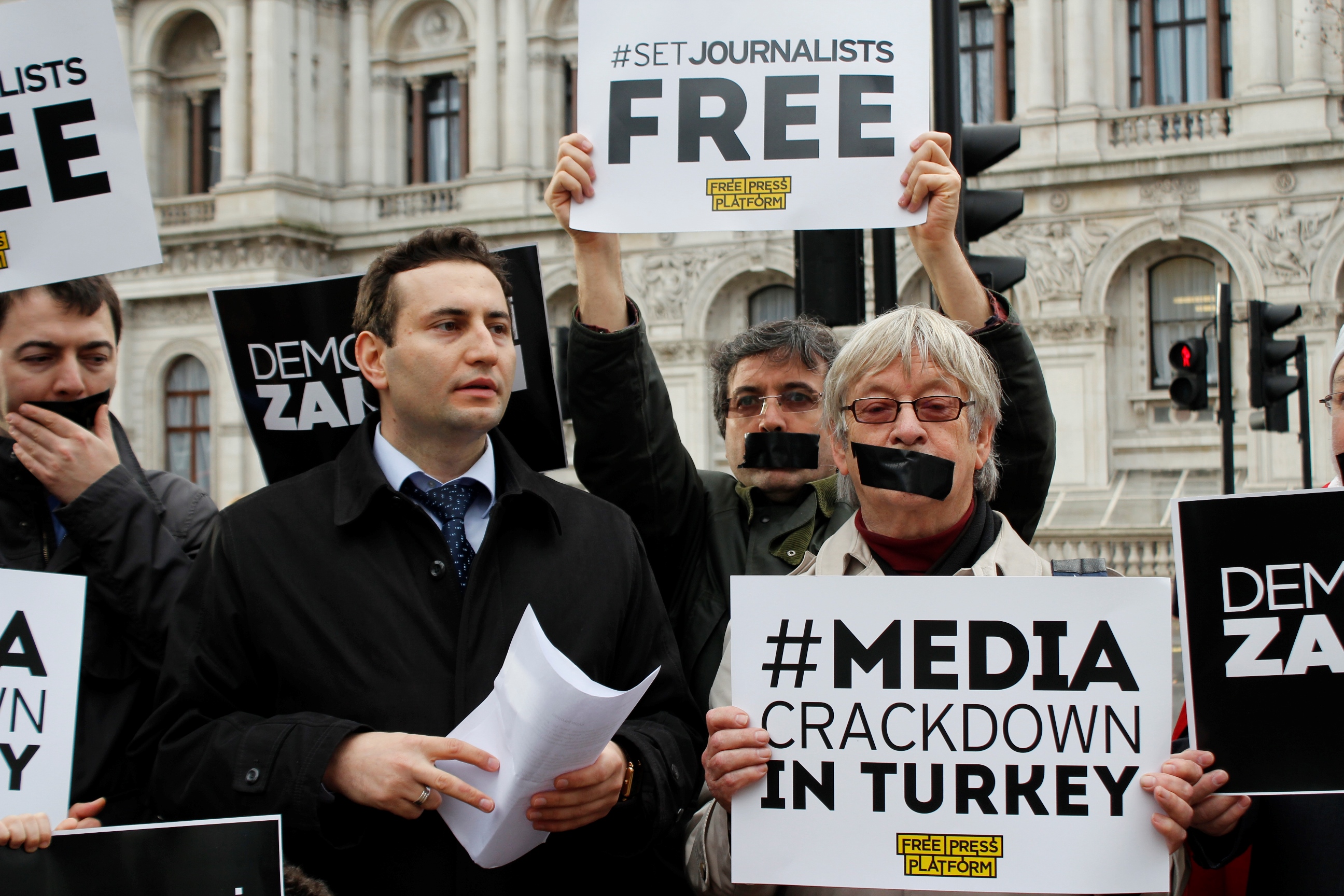 Journalists Stage Protest Outside Downing Street For Press Freedom In Turkey European